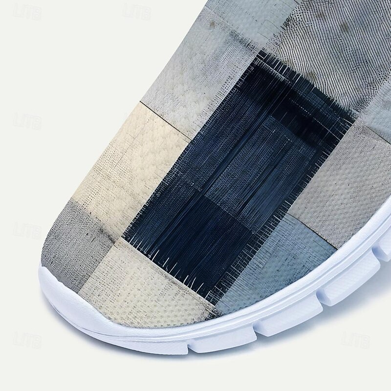 Men's Sneakers Loafers & Slip-Ons Casual Shoes Print Shoes Flyknit Shoes Running Fitness & Cross Training Shoes Walking Sporty Casual Athletic Daily Knit Breathable Massage Comfortable Blue Purple 9