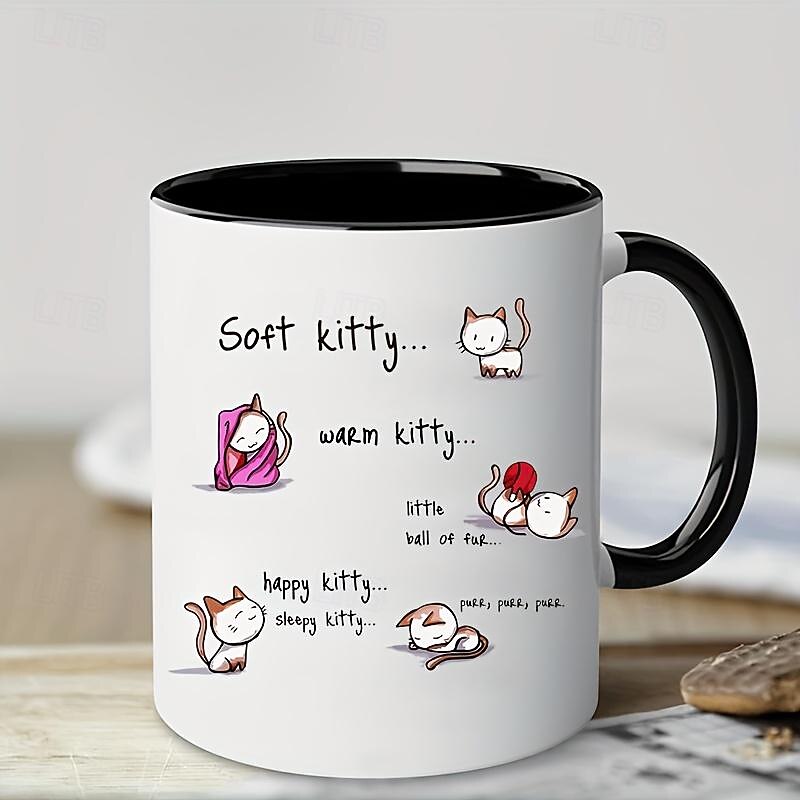 1pc Funny Cat Mug Coffee Mug Funny Gift Inspirational Gift Birthday Gift Party Favor Holiday Decoration Holiday Gift Gift For Friends 11 Oz