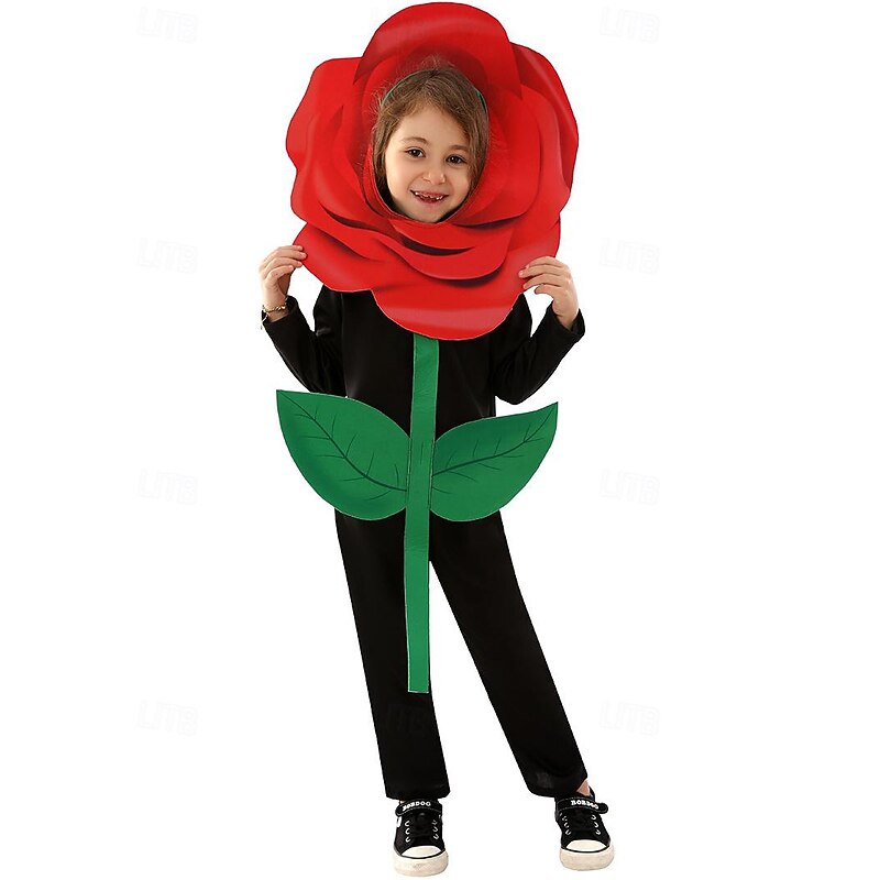 Rose Halloween Cosplay Costume Funny Costumes Carnival Costume Cosplay Funny Costume Adults' Boys' Girls' Carnival Masquerade Party Masquerade Easy Halloween Costumes Dress Up