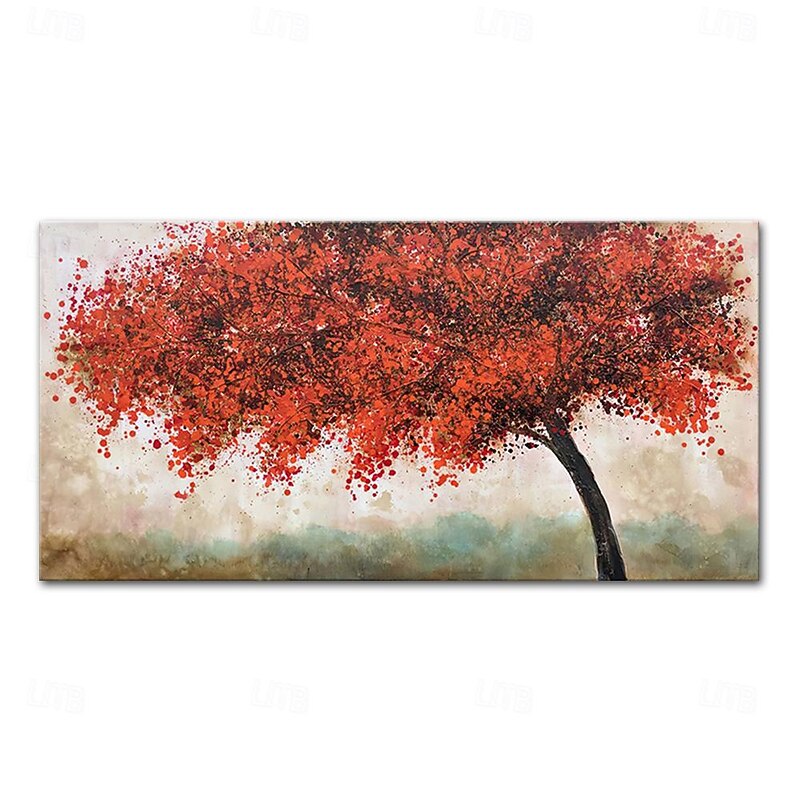 Mintura Handmade Red Tree Landscape Oil Paintings On Canvas Wall Art Decoration Modern Abstract Pictures For Home Decor Rolled Frameless Unstretched Painting2