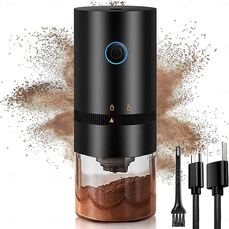 Portable Electric Coffee Grinder - USB Rechargeable, Professional Ceramic Grinding Core for Coffee Beans