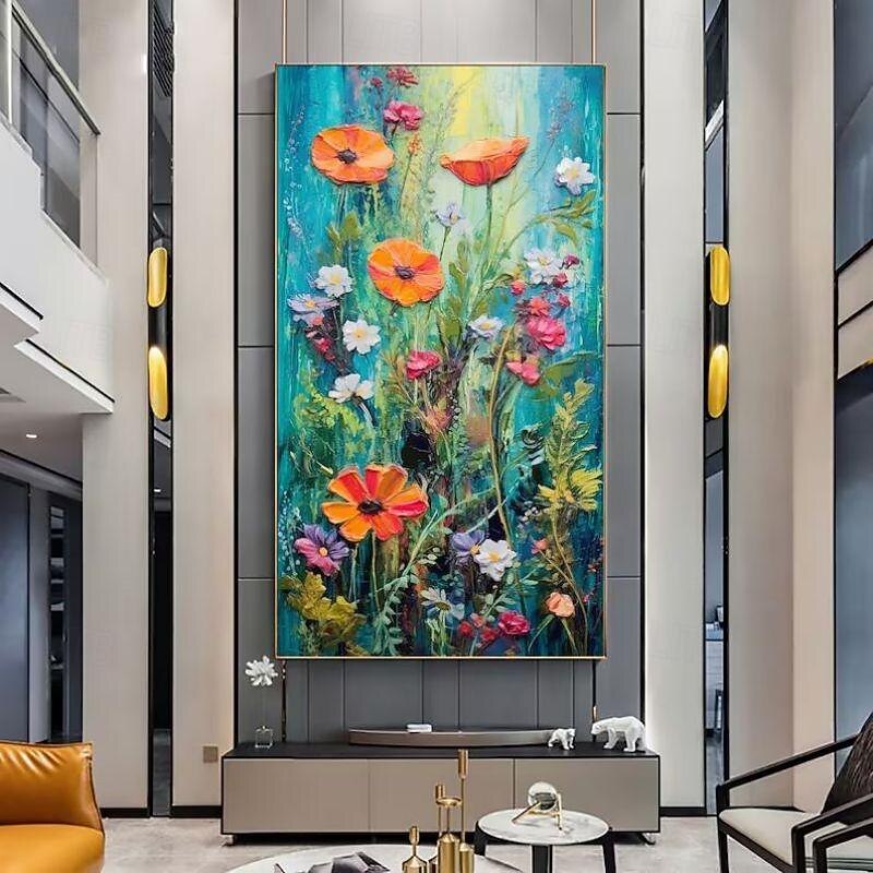 Handmade Oil Painting Canvas Wall Art Decoration Modern Flowers Plants Abstract for Home Decor Rolled Frameless Unstretched Painting