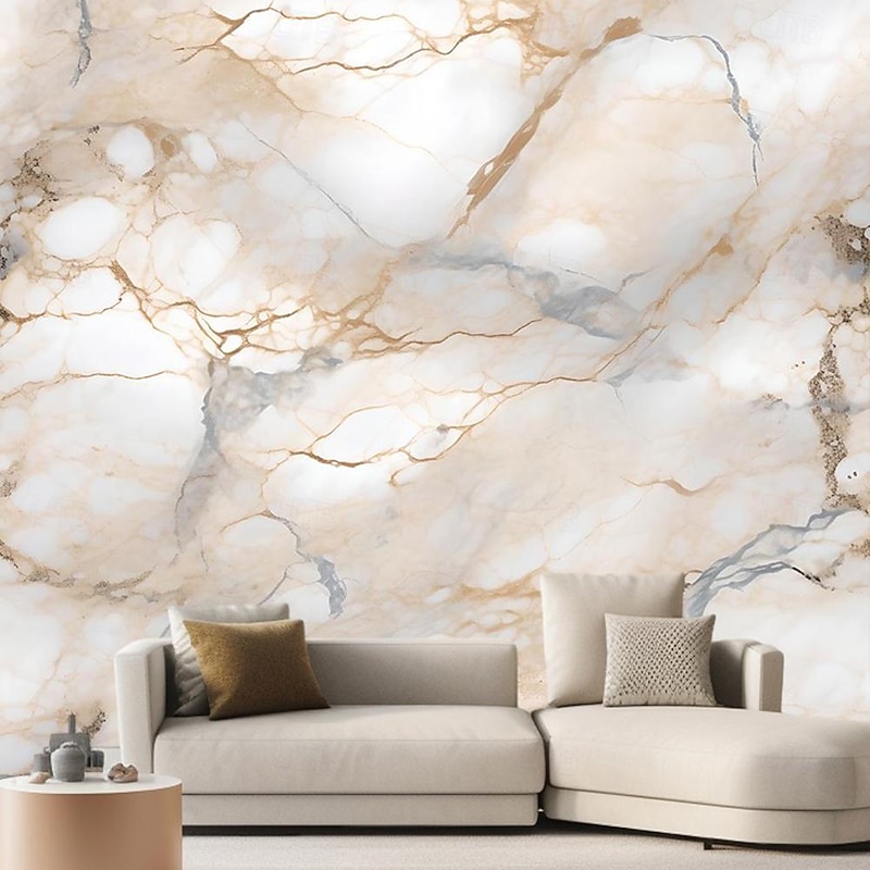 Cool Wallpapers Marble Abstract Golden Grey Line 3D Wallpaper Roll Sticker Peel and Stick Removable PVC/Vinyl Material Self Adhesive/Adhesive Required Wall Decor for Living Room Kitchen Bathroom4