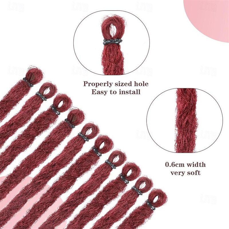24 Inch Dreadlock Extensions 20 Strands  Single Ended Hippie Dreads 0.6 cm Width Loc Extensions Reggae Style Synthetic Crochet Hair for Women and Men4
