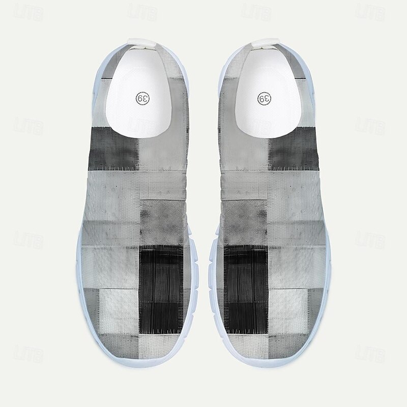 Men's Sneakers Loafers & Slip-Ons Casual Shoes Print Shoes Flyknit Shoes Running Fitness & Cross Training Shoes Walking Sporty Casual Athletic Daily Knit Breathable Massage Comfortable Blue Purple 15