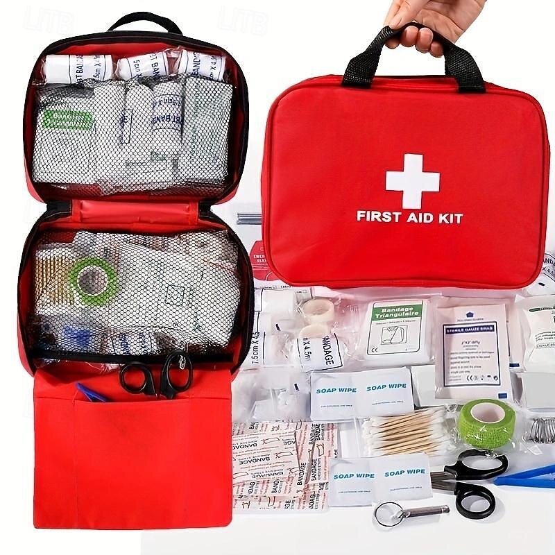 Portable First Aid Kit For Outdoor Travel Camping Hiking Adventures - Multi-Purpose Emergency Supplies Bag (With Essential Medical Equipment)2