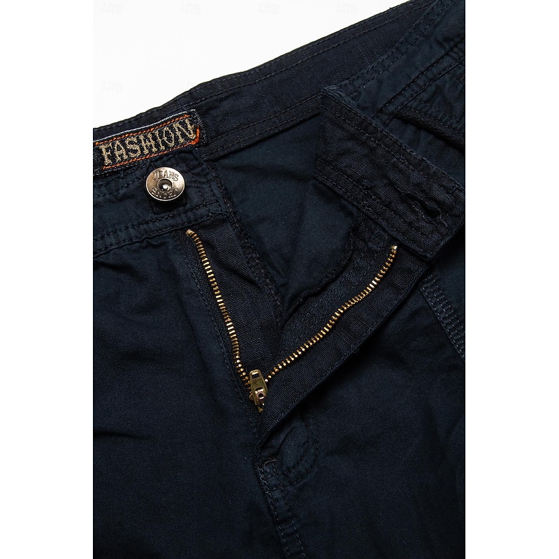 Men's Cargo Shorts Capri Pants Capri shorts Hiking Shorts Multi Pocket Plain Comfort Wearable Calf-Length Casual Daily Streetwear Sports Fashion ArmyGreen Wine Micro-elastic3