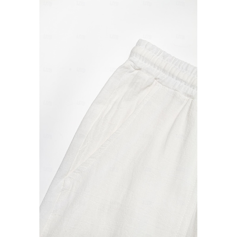 Men's Trousers Summer Pants Beach Pants Elastic Drawstring Design Front Pocket Straight Leg Bird Graphic Prints Soft Outdoor Casual Daily For Vacation Fashion Streetwear White Green3