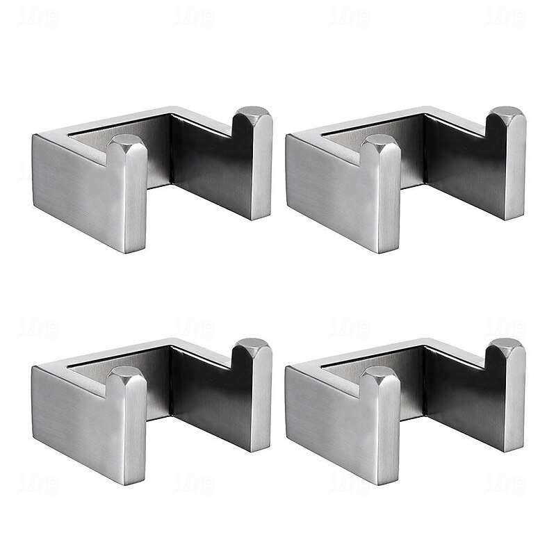 4pcs Robe Hooks Wall Mounted Clothes Hooks Bathroom Towel Hooks 304 Stainless Steel for Bathroom Kitchen2