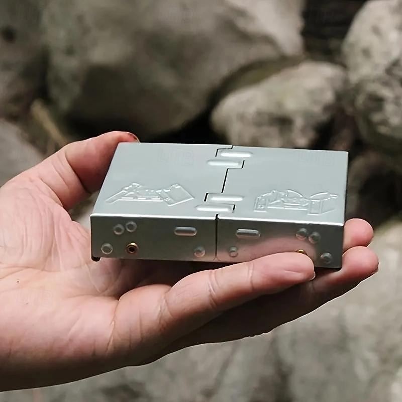 1pc Ultralight Folding Pocket Stove For Outdoor Camping And Survival - Portable Burner For Wood Burning2