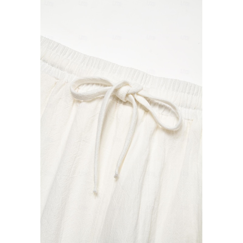 Men's Shorts Summer Shorts Beach Shorts Drawstring Elastic Waist Straight Leg Plain Comfort Breathable Short Casual Daily Holiday Fashion Classic Style Azure Black3