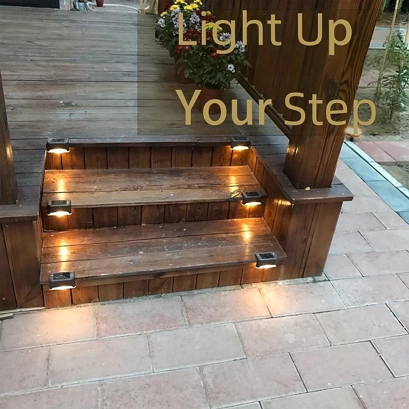 8pcs Solar Step Lights Solar Outdoor Courtyard Lights for Fence Steps Stairs Decks Fences Paths Patio Pathway2