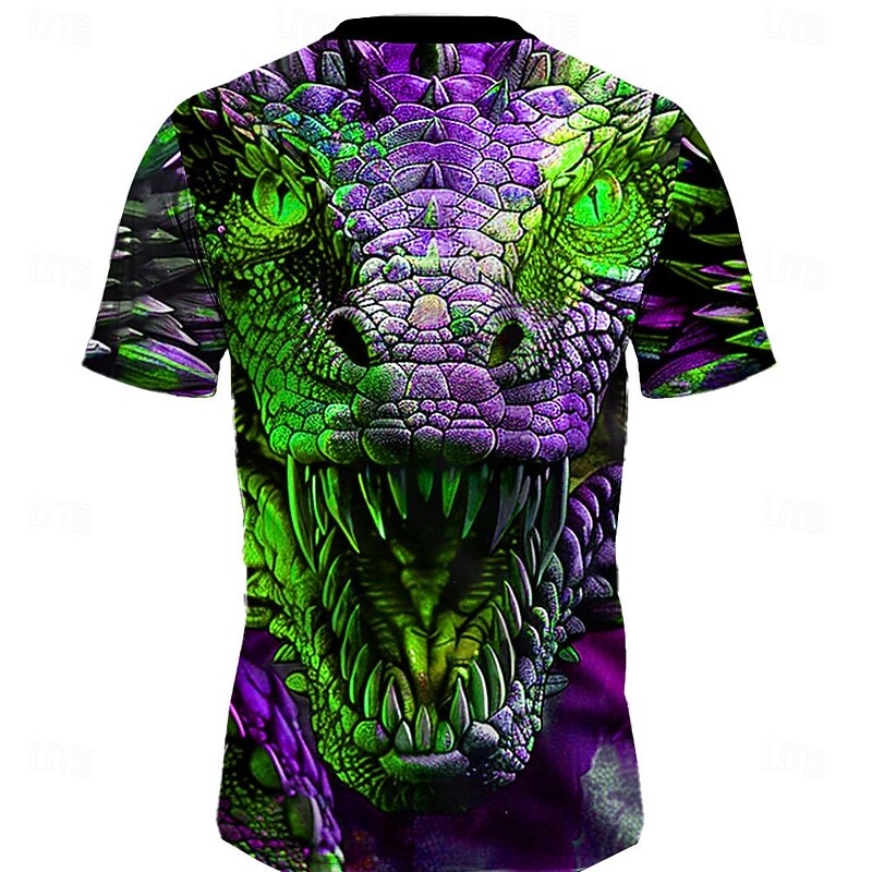Men's Animal Dragon T Shirt Short Sleeve T shirt 3D Print Crew Neck Shirt Designer Casual Subculture Sports Outdoor Daily Holiday Yellow Blue Orange Spring & Summer Clothing Apparel S M L XL 2XL 3XL2