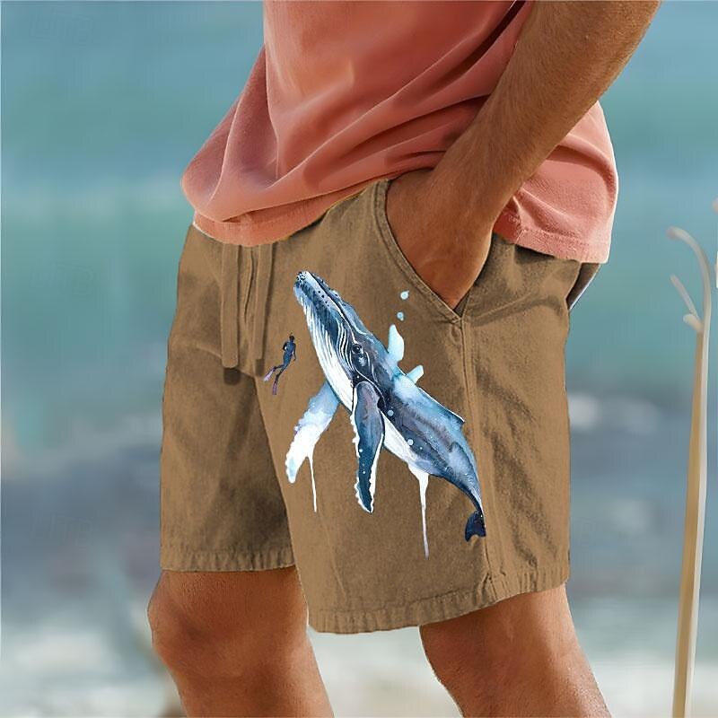 Men's Animal Shark Ocean Shorts Summer Shorts Beach Shorts Mid Waist Hawaiian Casual Outdoor Holiday Going out Drawstring Elastic Waist Print Designer Clothing Apparel4