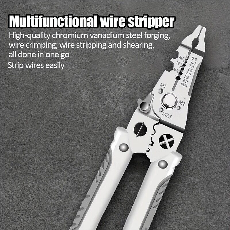 Wire Stripper, Multifunctional Metal Lock Cutting Sharp Wire Cutting Pliers, Used For Household Appliance Repair, Mechanical Repair, Electrician Wire Cutting, Crimping, Splitting, Winding4