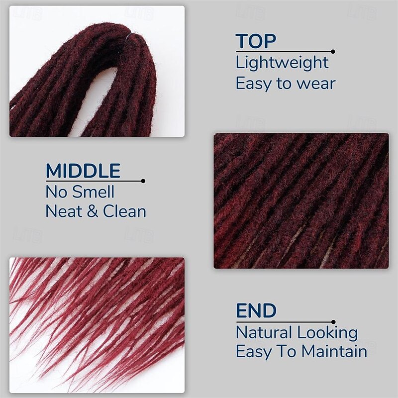 24 Inch Dreadlocks Extensions Goddess Locs Crochet Hair for Women 10 Strands Handmade Dreadlock crochet hair braids Synthetic thin 0.6cm Hippie Straight Double Ended Dreads4