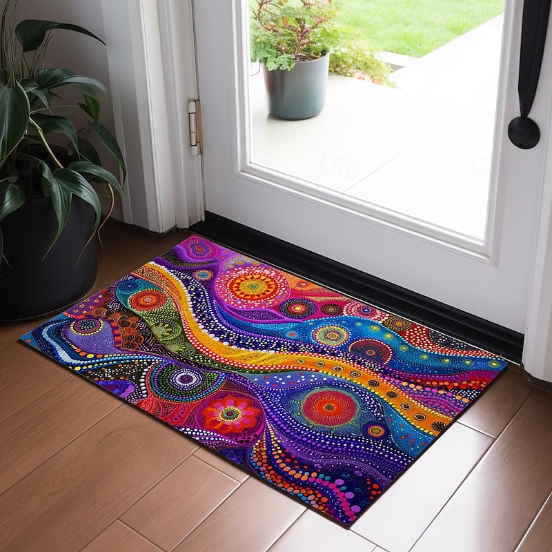 Flower Landscape Doormat Floor Mats Washable Rugs Kitchen Mat Non-Slip Oil Proof Rug Indoor Outdoor Mat Bedroom Decor Bathroom Mat Entrance Rug4