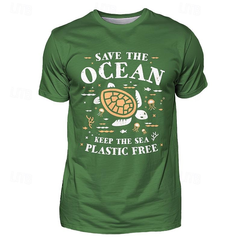 Men's Underwater World Turtle T Shirt Short Sleeve T shirt 3D Print Crew Neck Shirt Vacation Designer Casual Sports Outdoor Holiday Going out Black Red Green Spring & Summer Clothing Apparel S M L XL3
