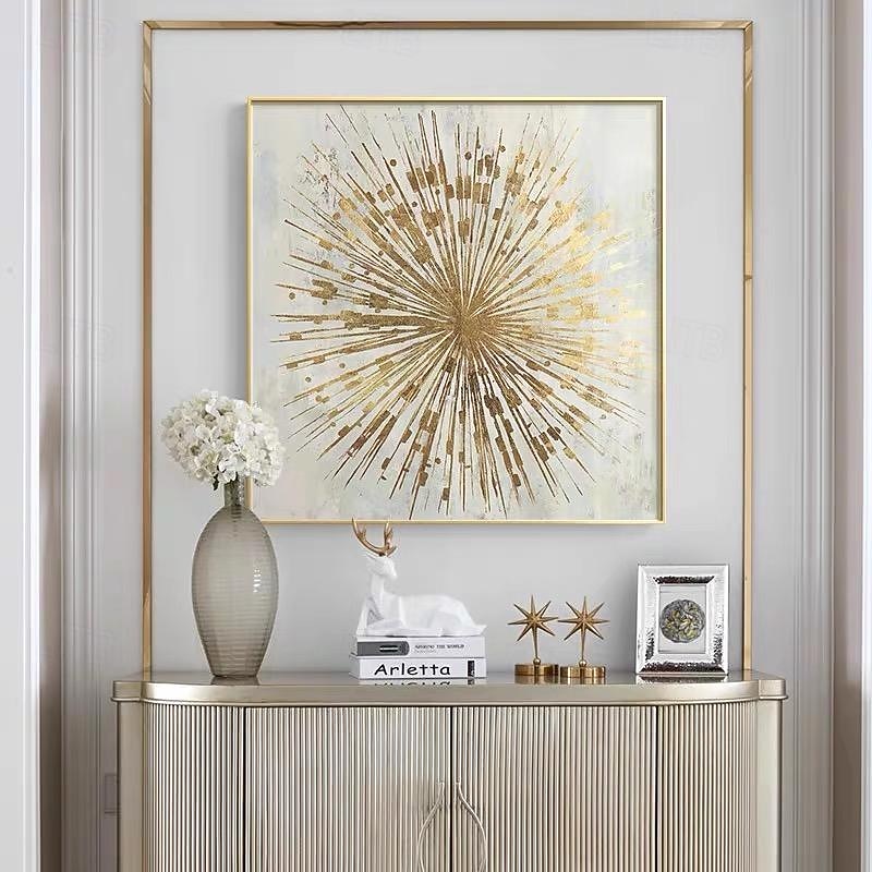 Hand painted gold abstract painting texture art Handmade gold art gold leaf painting original canvas art modern wall art abstract Oil painting Home Decor Stretched Frame Ready to Hang or No Frame