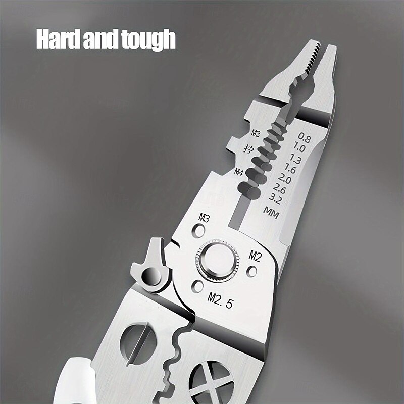 Wire Stripper, Multifunctional Metal Lock Cutting Sharp Wire Cutting Pliers, Used For Household Appliance Repair, Mechanical Repair, Electrician Wire Cutting, Crimping, Splitting, Winding3