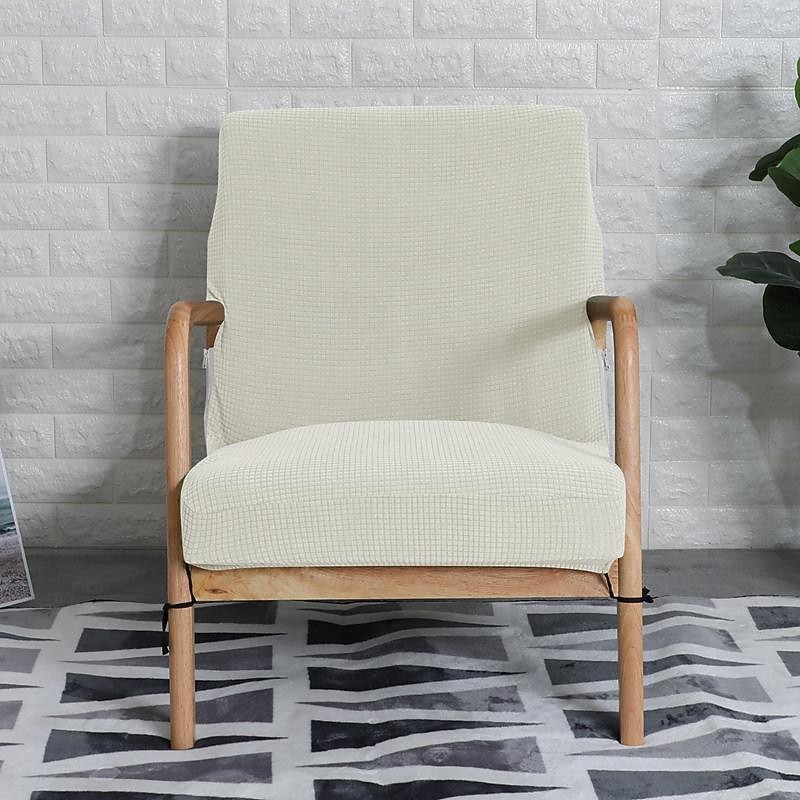 Water Resistant Chair Cover Stretch Jacquard Casual Chair cover with Zipper Closure Plain Solid Color Furniture Protector Washable Removable for Single Chair 1PC4