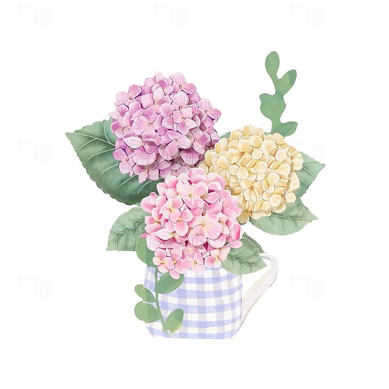 Pop Up Greeting Card For Mother's Day 3D Hydrangea Flower Paper Carving Ornament Creative Birthday Wishing Handmade Gift Thanksgiving Wishing Card For Mother Mother's Day Gift 1pc4