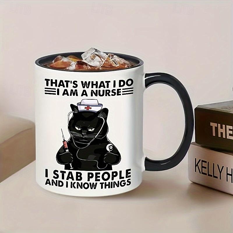 Cat Mug - 'Touch My Coffee' Mug: Funny Quote Coffee Cup, Ideal Gift for Friend, Sister, Cat Mom - Ceramic Mug for Coffee Drinkers and Kitty Owners - 11 Oz