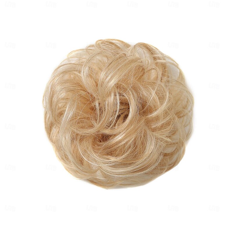 chignons Hair Bun Synthetic Hair Hair Piece Hair Extension Wavy Bouncy Curl Party Daily Daily Wear Blonde2