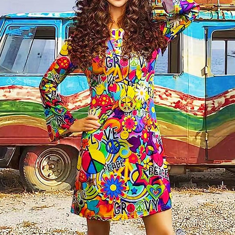 Retro Vintage 1970s Disco Dress Headband Flare Cuff Sleeve Hippie Fancy Dress Women's Carnival Masquerade Party / Evening Pride Parade Pride Month Adults' Dress Headband3