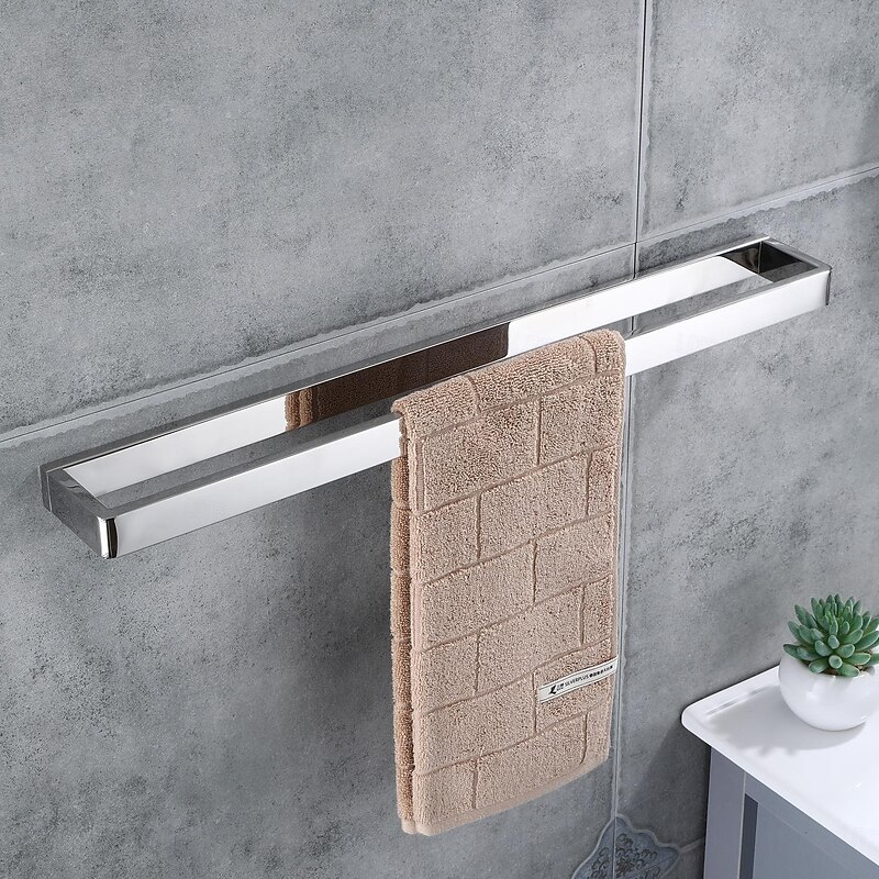 Bathroom Accessory Set 304 Stainless Steel 3-Piece Towel Rack Towel Ring Toilet Paper RackBright Silvery4