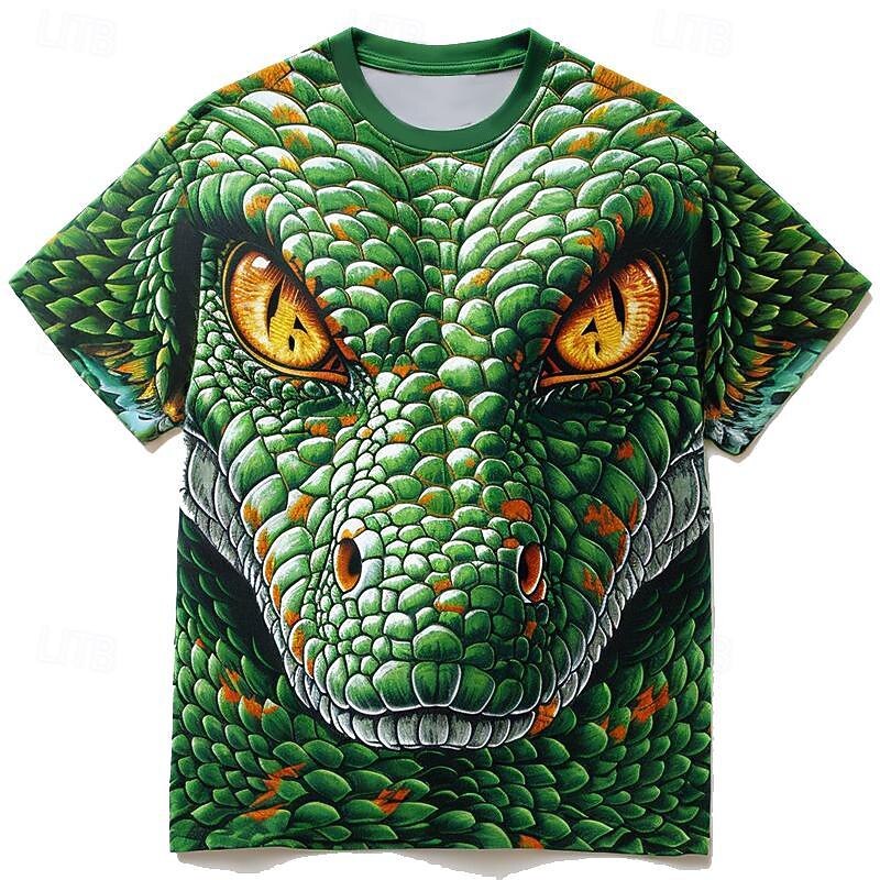 Men's Graphic Animal Dinosaur T Shirt Short Sleeve T shirt 3D Print Crew Neck Shirt Daily Designer Subculture Sports Outdoor Holiday Going out Brown Green Dark Blue Spring & Summer Clothing Apparel S