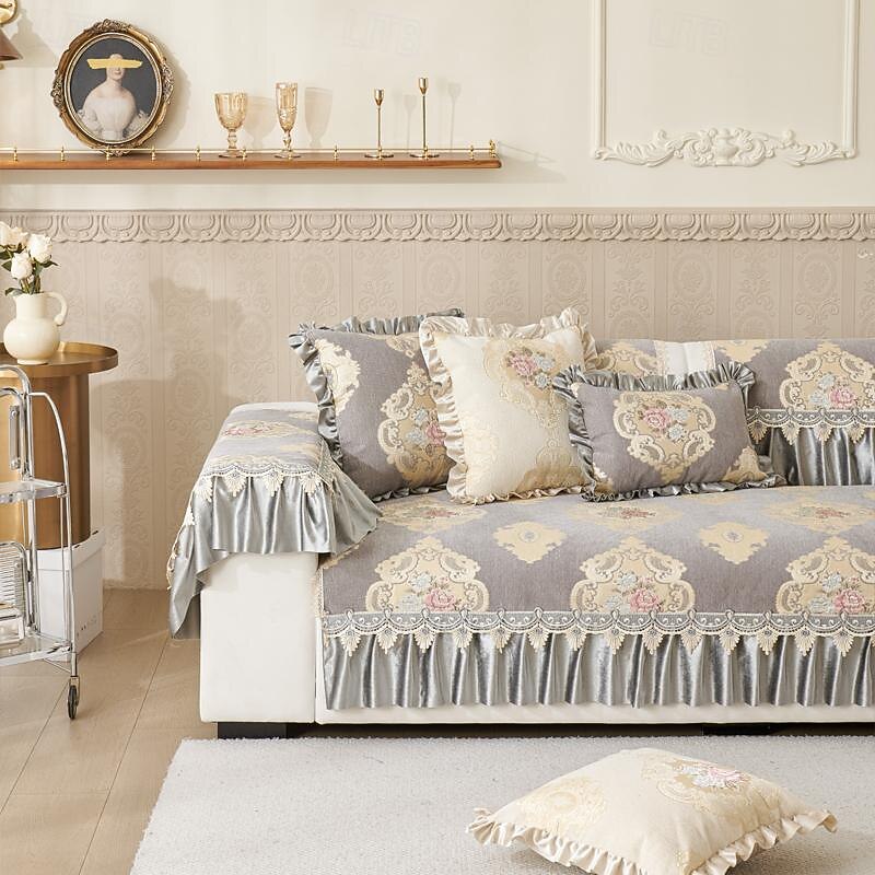 Luxury Jacquard  Sofa Slipcover Sofa Seat Cover Sectional Couch Covers European Style,Furniture Protector Anti-Slip Couch Covers for Dogs Cats Kids(Sold by Piece/Not All Set)3