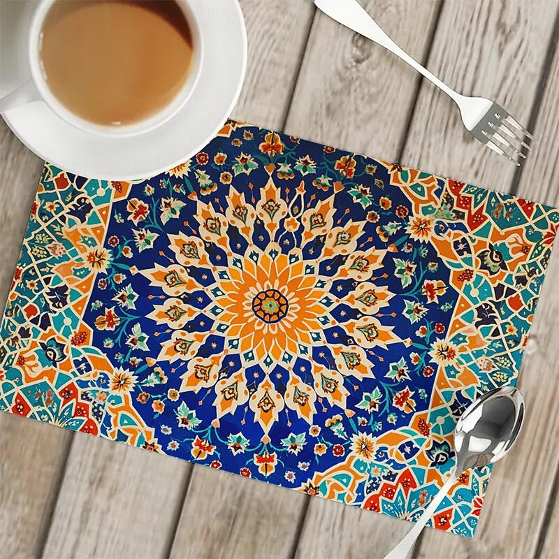 1PC Ethnic Pattern Placemat Table Mat 12x18 Inch Table Mats for Party Kitchen Dining Decoration