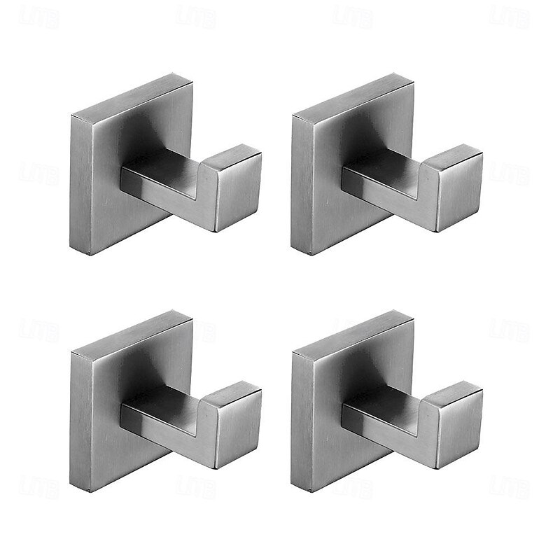 4pcs Robe Hooks Wall Mounted Clothes Hooks Bathroom Towel Hooks 304 Stainless Steel for Bathroom Kitchen4