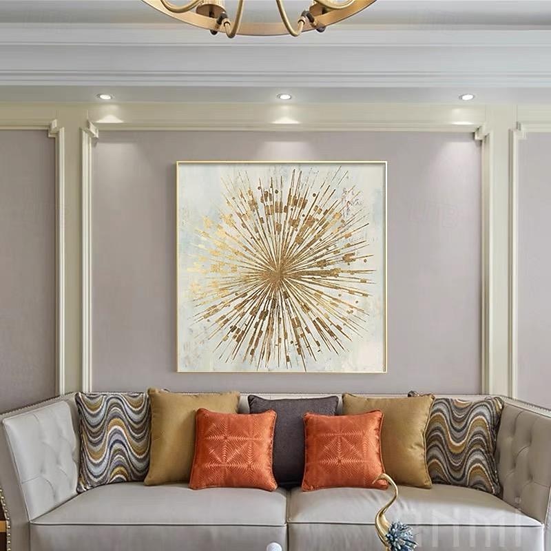 Hand painted gold abstract painting texture art Handmade gold art gold leaf painting original canvas art modern wall art abstract Oil painting Home Decor Stretched Frame Ready to Hang or No Frame3