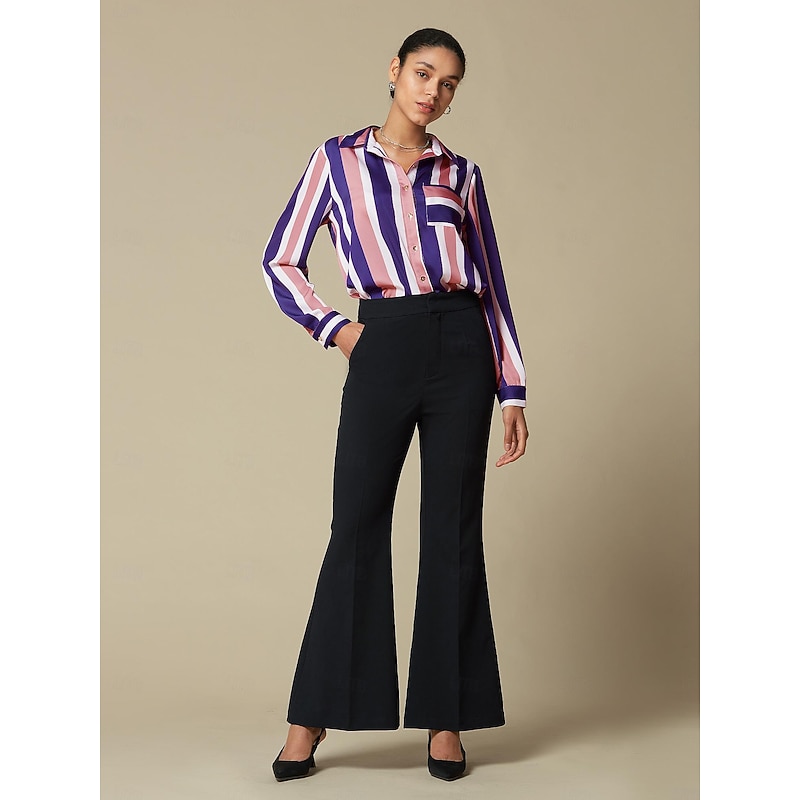 High Waist Elasticity Boot-cut Pants4