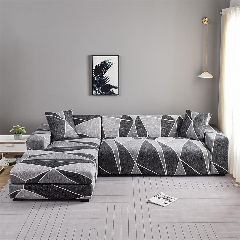 Geometric Printed Sofa Cover Stretch Slipcovers Soft Durable Couch Cover 1 Piece Spandex Fabric Washable Furniture Protector fit Armchair Seat/Loveseat/Sofa/XL Sofa/L Shape Sofa4