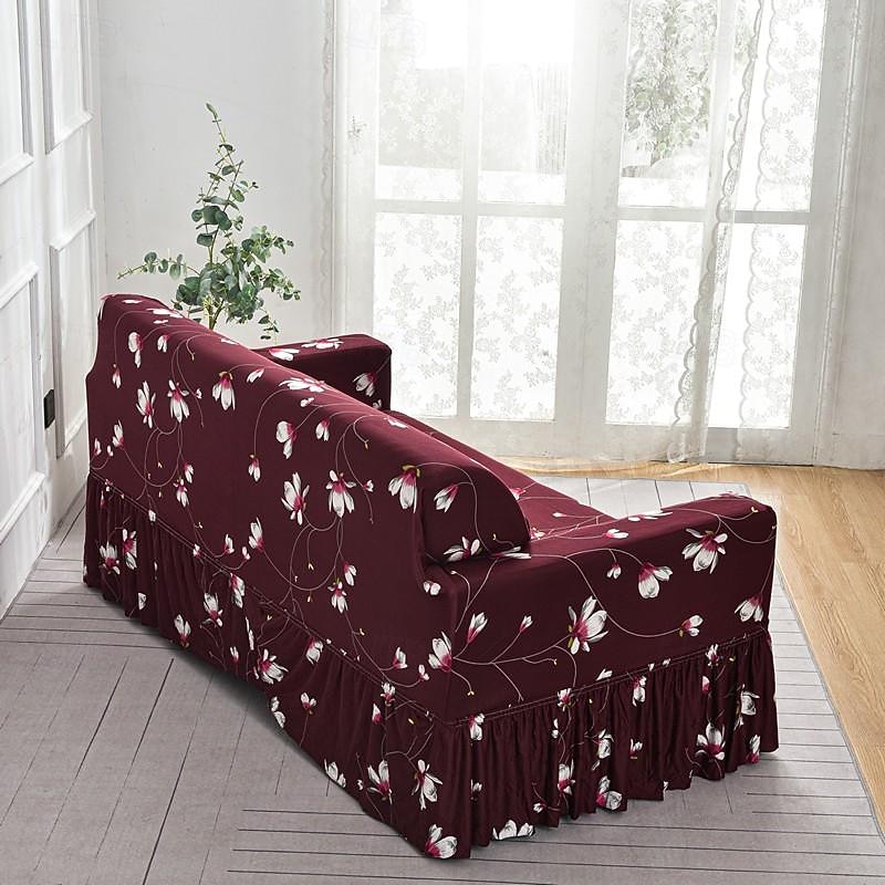 Floral Printed Sofa Cover Stretch Slipcovers with Skirt,Soft Durable Couch Cover 1 Piece Spandex Fabric Washable Furniture Protector fit Armchair Seat/Loveseat/Sofa/XL Sofa/L Shape Sofa4