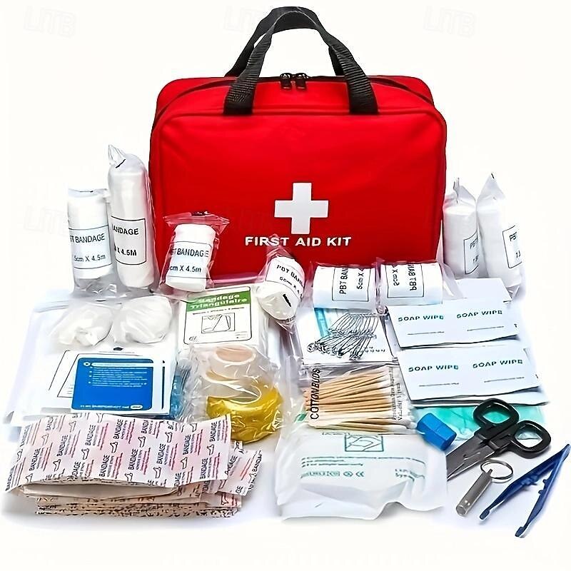 Portable First Aid Kit For Outdoor Travel Camping Hiking Adventures - Multi-Purpose Emergency Supplies Bag (With Essential Medical Equipment)3