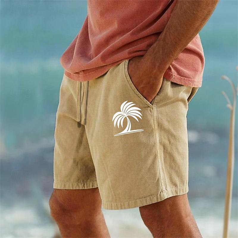 Men's Tree Coconut Tree Shorts Summer Shorts Beach Shorts Mid Waist Hawaiian Casual Outdoor Holiday Going out Drawstring Elastic Waist Print Designer Clothing Apparel3