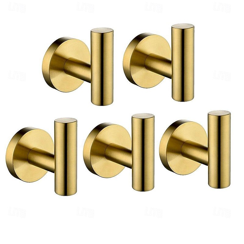5pcs Wall Hooks Wall Mounted for CoatsStainless Steel Robe Hooks for BathroomBedroomKitchen3