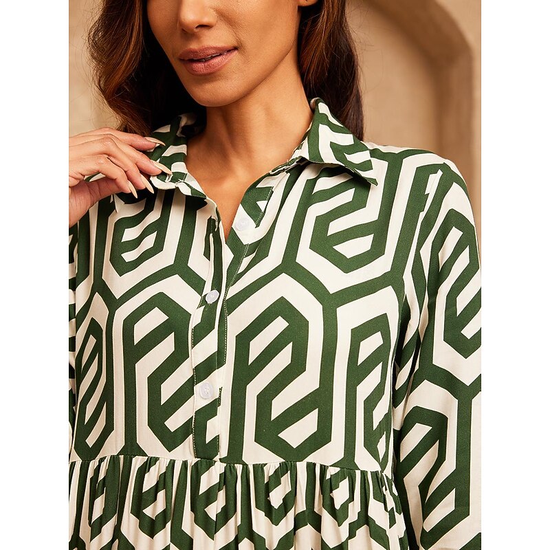 Geometric Print Maxi Dress Resort Wear3