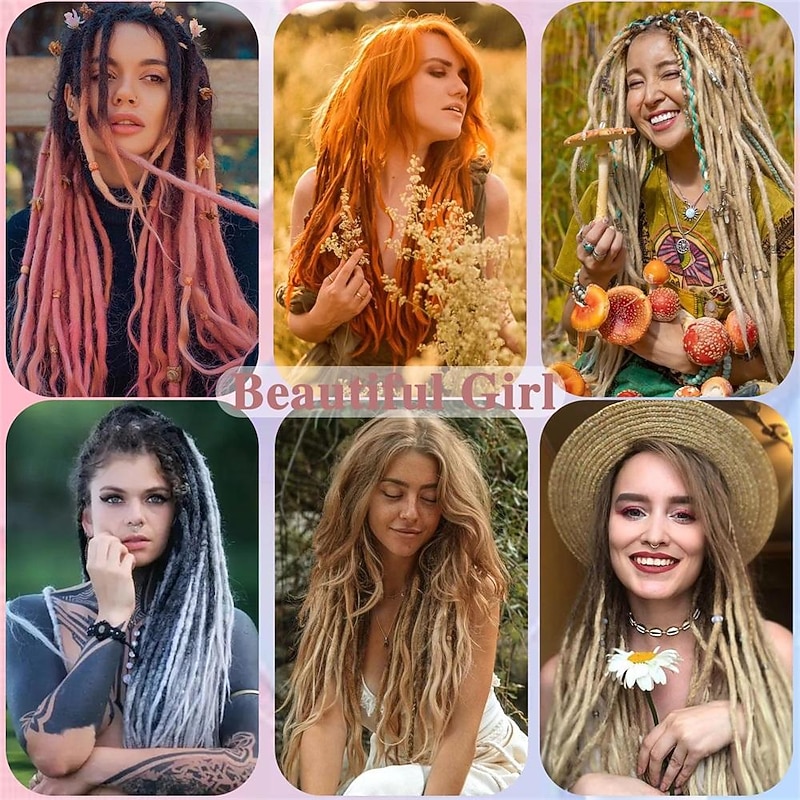 Paraglame 24 Inch Ombre Honey Blonde Dreadlock Extensions Single Ended Synthetic Braided Dreadlocks Fake Dread Extensions for Women2