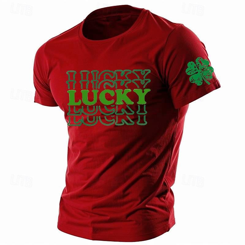 Men's Shamrock T Shirt Tee Top Cotton Short Sleeve Graphic Shirt Black White Red Comfortable Tee St.Patrick's Day Street Fashion Designer Clothing2