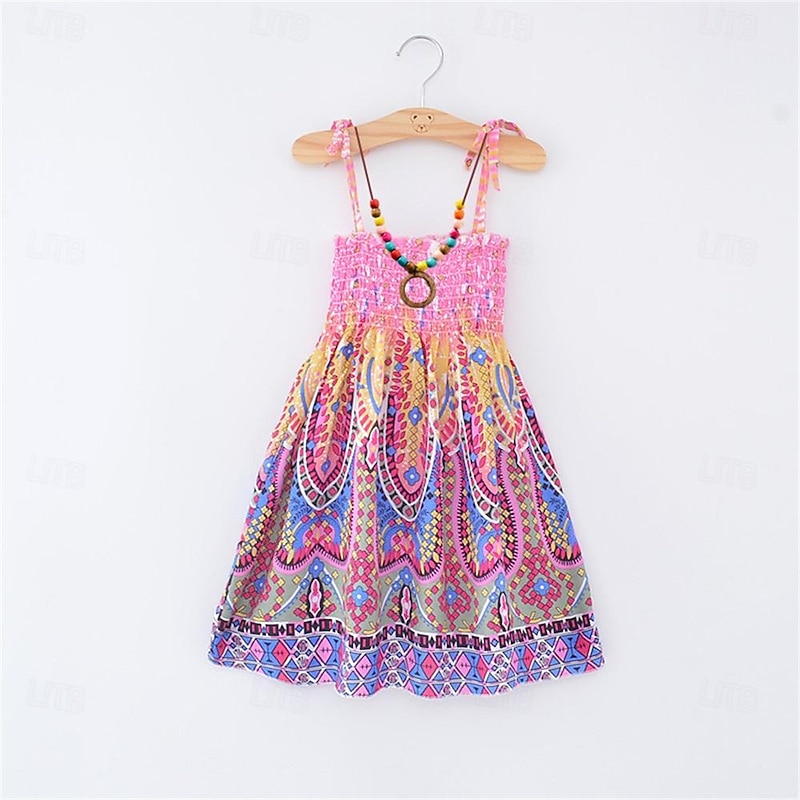 Summer Girls Rainbow Beach Dress Bohemian Princess Dresses for Teen Girls Clothes 6 8 10 12 13 Year4