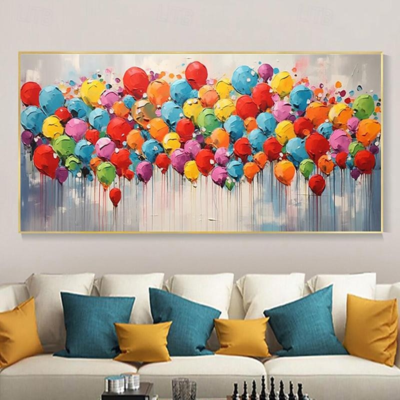 100% Handmade Modern Abstract Color Balloon Oil Painting On Canvas Home Decor For Living Room As Gift No Frame2