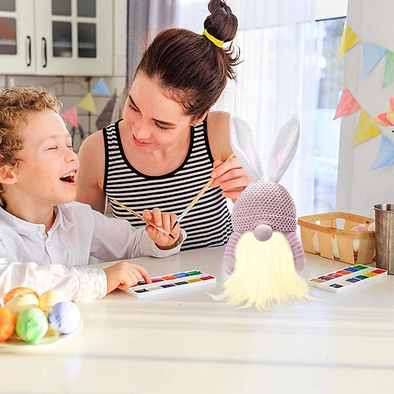 Easter Glowing Bunny Rudolph Faceless Plush Doll Christmas Decoration Props Dwarf Ornaments4