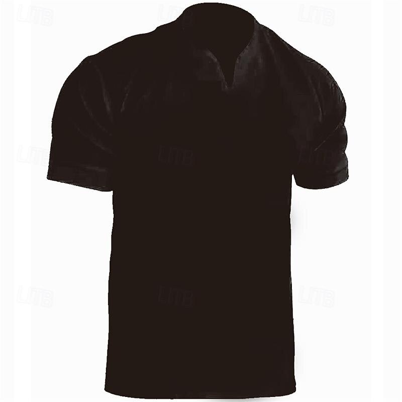 Men's T Shirt Tee Short Sleeve Shirt Tee Top Short Sleeve V Neck Spring &  Fall Plain Fashion Designer Basic Vacation Street Going out Black White Light Grey Top Tee for Men3