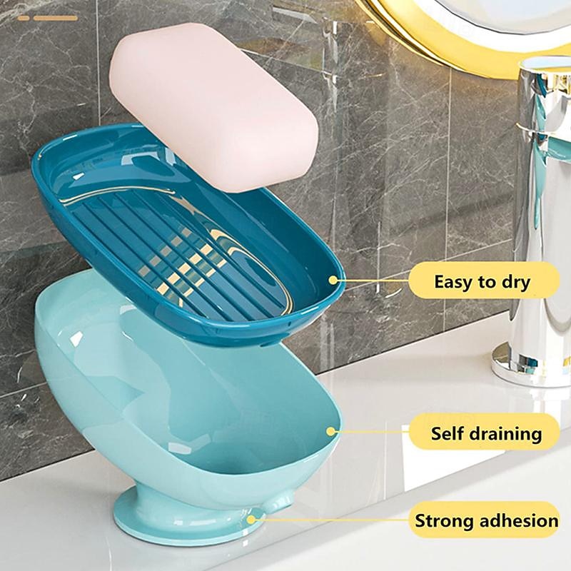 Soap Holder Self Draining for Sink Soap Holder Suction Cup Bar Soap Holder for Kitchen Bathtub4