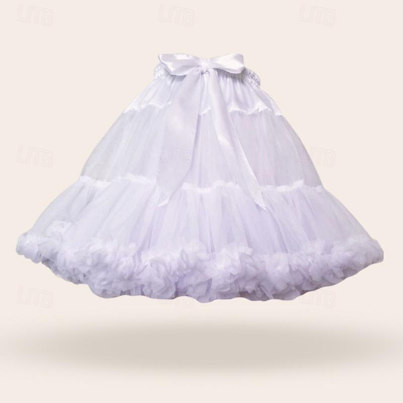Retro Vintage Sweet Lolita 1950s Petticoat Hoop Skirt Tutu Under Skirt Princess Ballet Dancer Fancy Dress Women's Girls' Carnival Masquerade Performance Dailywear Tea Party Teen Adults' Petticoat